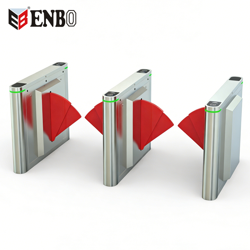 Automatic Swing Turnstile Gate Facial Recognition Security Speed Flap Barrier for Warehouse Hotel Park Industrial Use