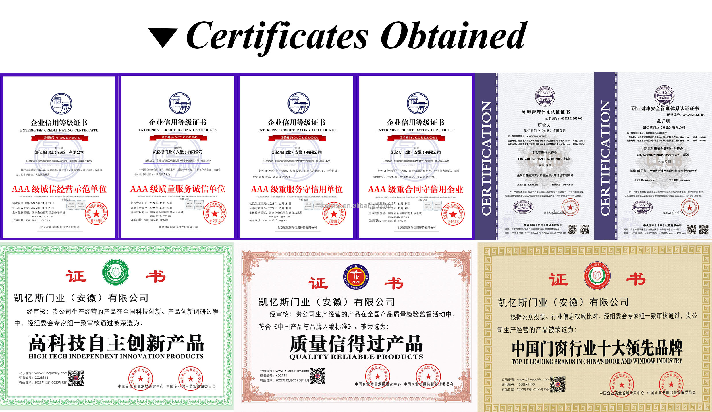 Certificates
