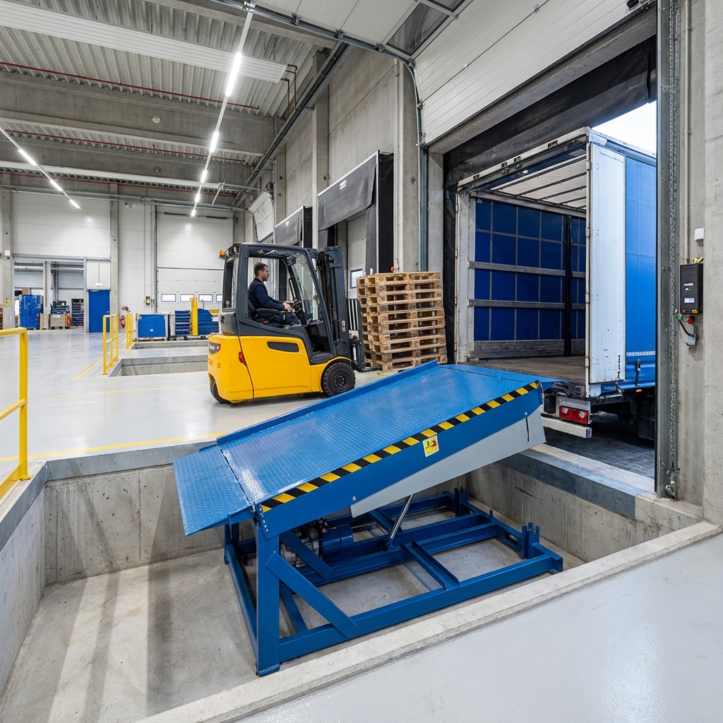 Pit Type Hydraulic Dock Leveler Fixed Loading Dock Platform with Fold Down Lip Plate for Warehouse Distribution Center
