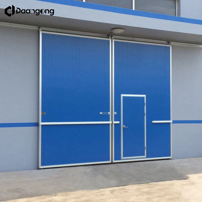 Industrial Door Sliding Door Warehouse Hangar Heavy Duty Steel Track System Manual Electric Operation Custom Size