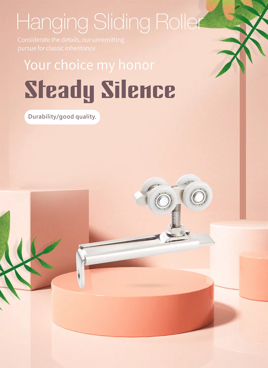 Wooden or Steel Frame Sliding Door Roller System with Soft-Closing 2+1 Same Way Open