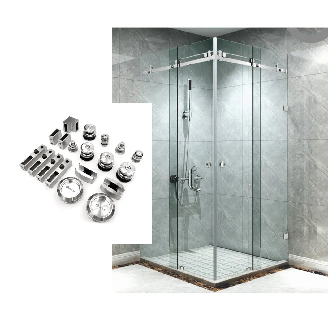 Frameless Shower Door Hardware Stainless Steel Sliding Shower Door System