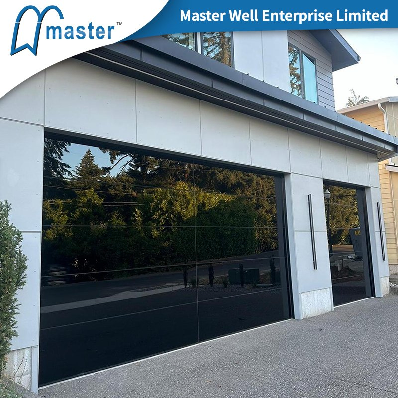 CE Approved Modern Residential Commercial Sandwich Automatic Garage Door Insulated Sectional Overhead Flush Steel Garage Door
