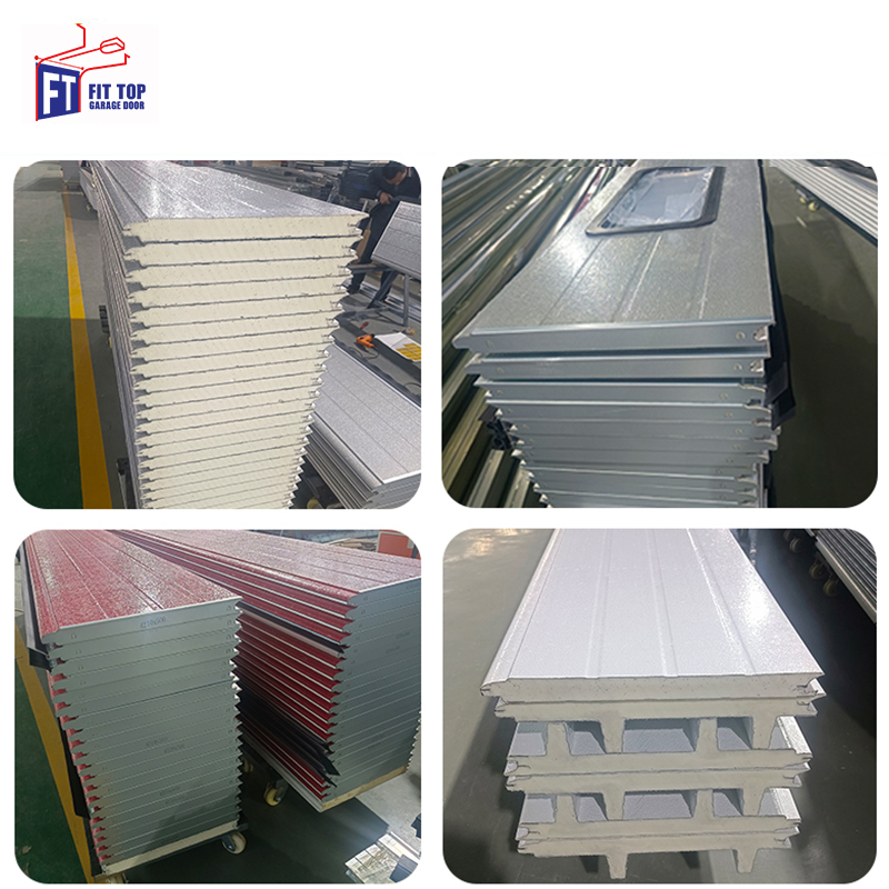 Modern Wooden-Coloured Steel Sectional Garage Door 16x7 Thermal Insulation Finished Surface for Villa Application