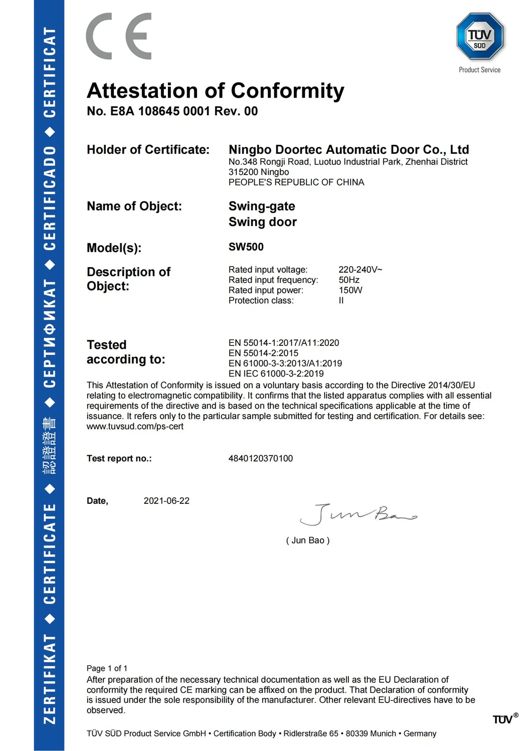 Certification 1