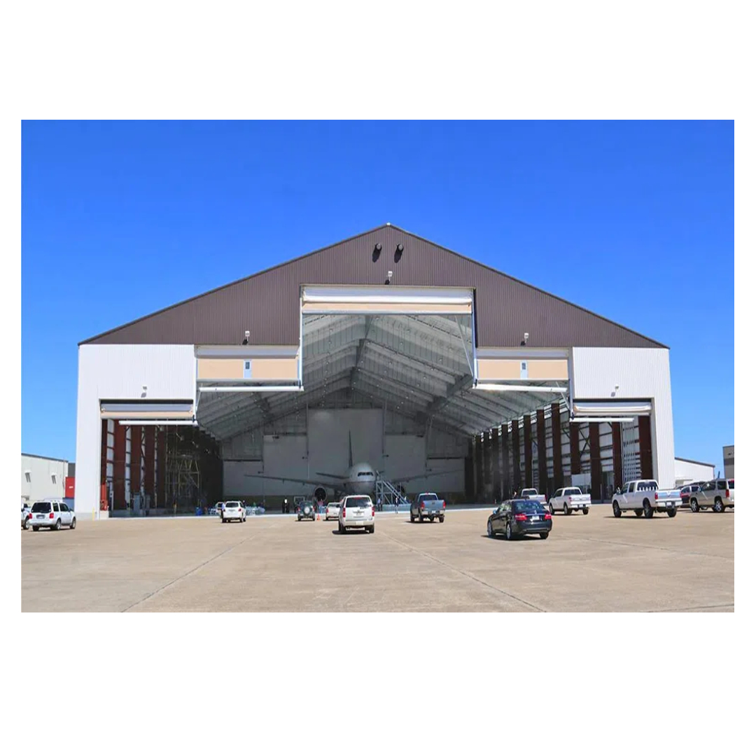 ISO Certified Supplier's Custom Aircraft Hangar with Bi-Fold Doors for Office Building &amp; Mall Construction Design