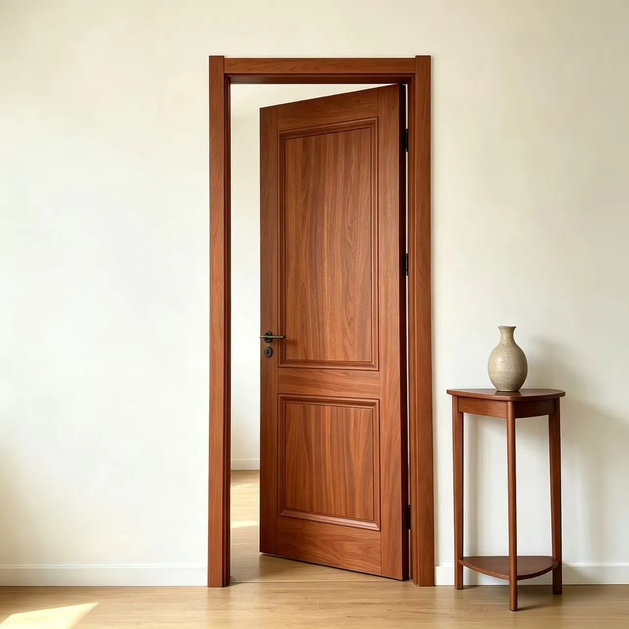 Soundproof Waterproof Wooden Entrance House Villa Apartment Solid Wood Room Internal Security WPC PVC Interior Room Walnut Red Oak Teak Cherry Veneer Entry Door