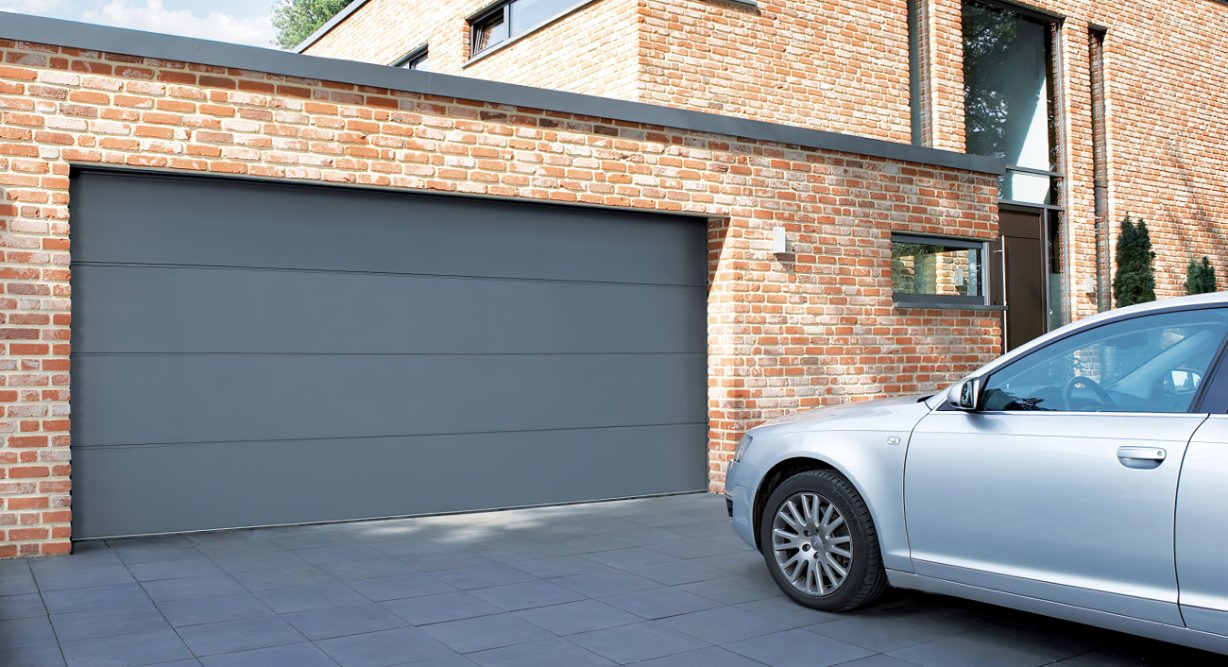 Modern Glass Garage Door with Smart Automation for Villas