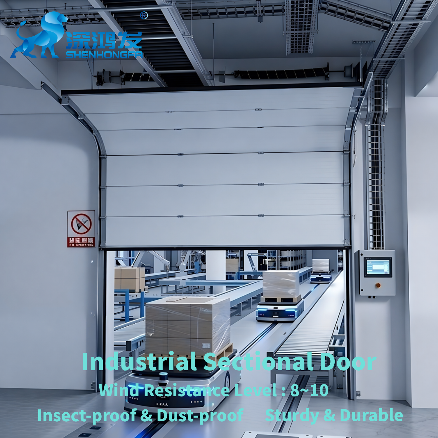 ODM High Quality Storm Security Doors Factory Warehouse Overhead Industrial Sectional Door