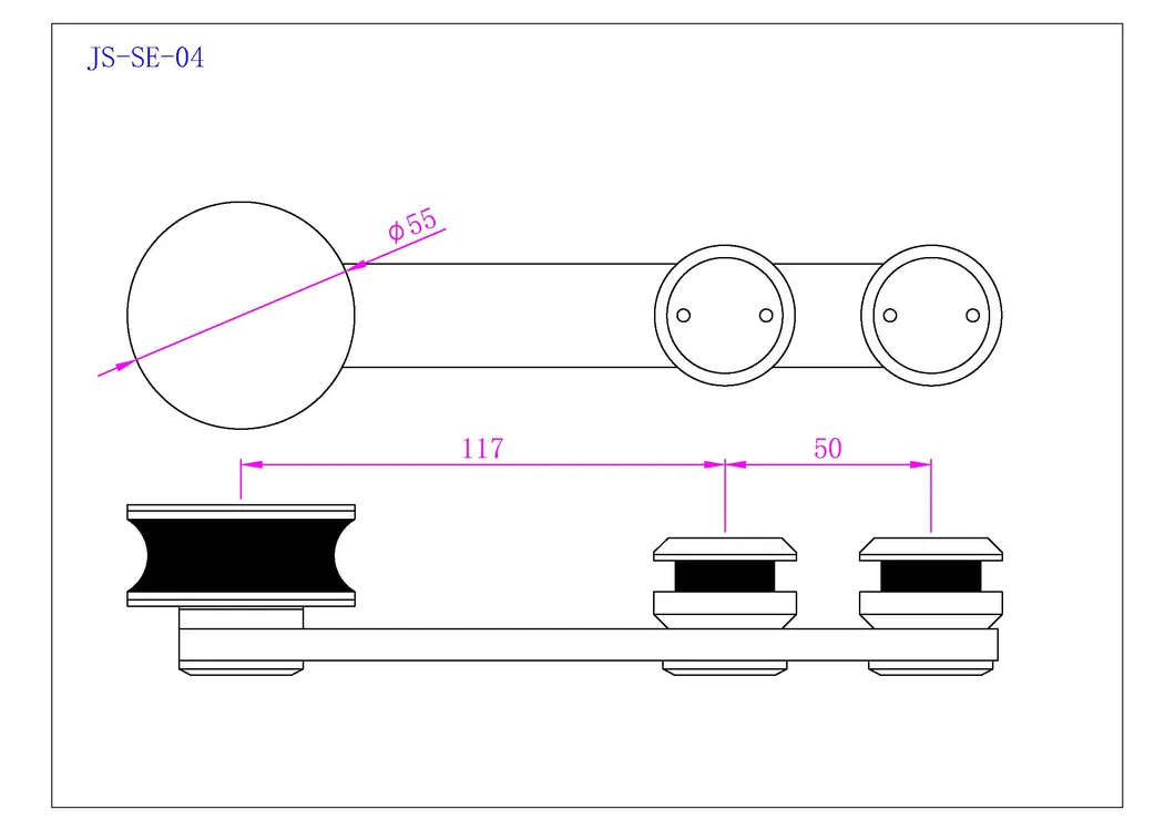Bathroom Sliding System Engineering Drawing