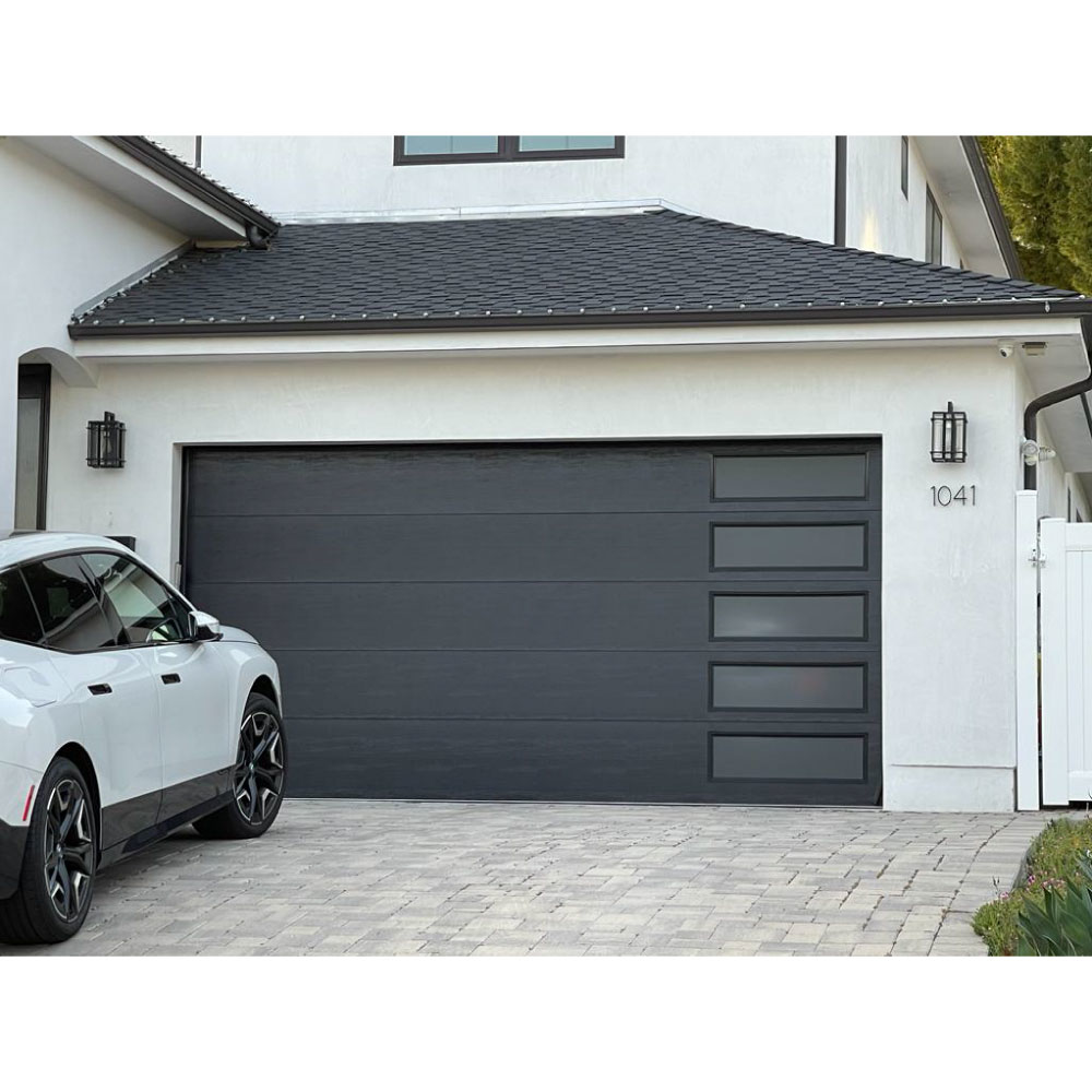 Factory Wholesale Automated Double Garage Doors Modern Waterproof Sectional Steel Exterior Customizable Finished Surface