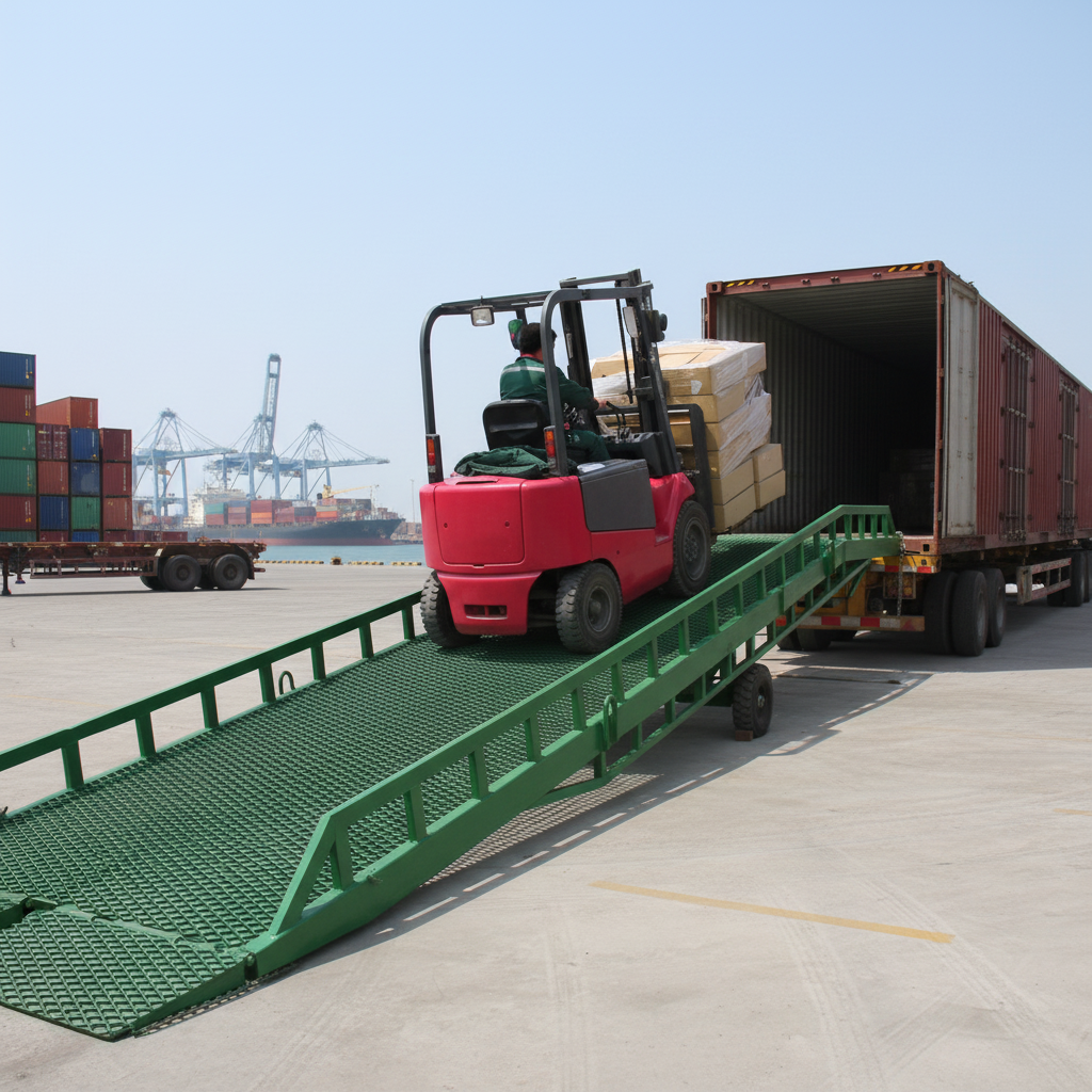 Hot Sale Mobile Hydraulic Boarding Unloading Yard Lifting Platform Loading Dock Ramp With Cargo Platform