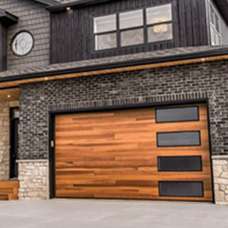 Customized Modern Finished Automatic Electric Garage Door Overhead Sliding Open Style with Steel Elements