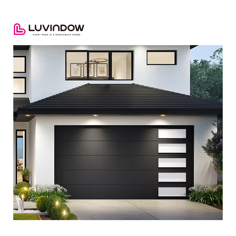 Electric Garage Door Aluminum Alloy Tempered Frosted Glass Combination Garage Door Automatic Lift Garage Door