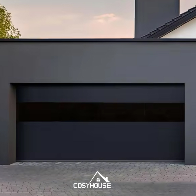 Cosyhouse Black Electric Overhead Canopy Garage Door Residential Up-and-over Garage Door Commercial Tilt-up Garage Door