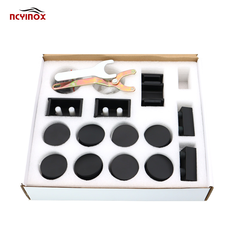 Matte Black Stainless Steel Deluxe 180 Degree 8 Rollers Two Door Bypass Sliding Shower Door System