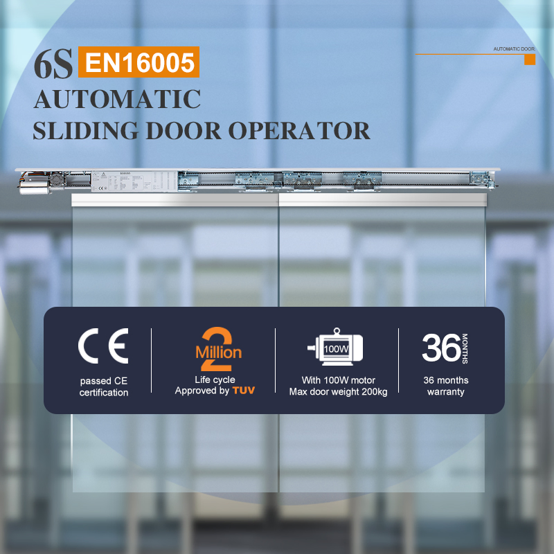 Turtech 6s 200kg Automatic Sliding Door Operator En16005 Certified Brushless Motor Door Automation System