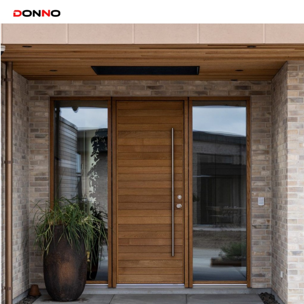 USA Standard Vintage Style Commercial Front Door Aluminum Entry Doors With Facial Recognition Smart Lock