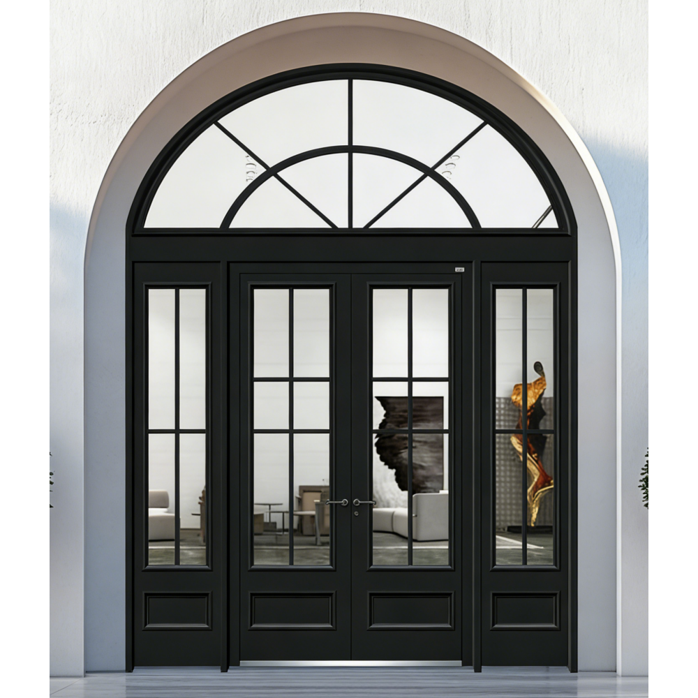 Bulk Order American Style Soundproof Aluminum Casting Door for Mansion Front Modern Die Cast Aluminum Energy Saving