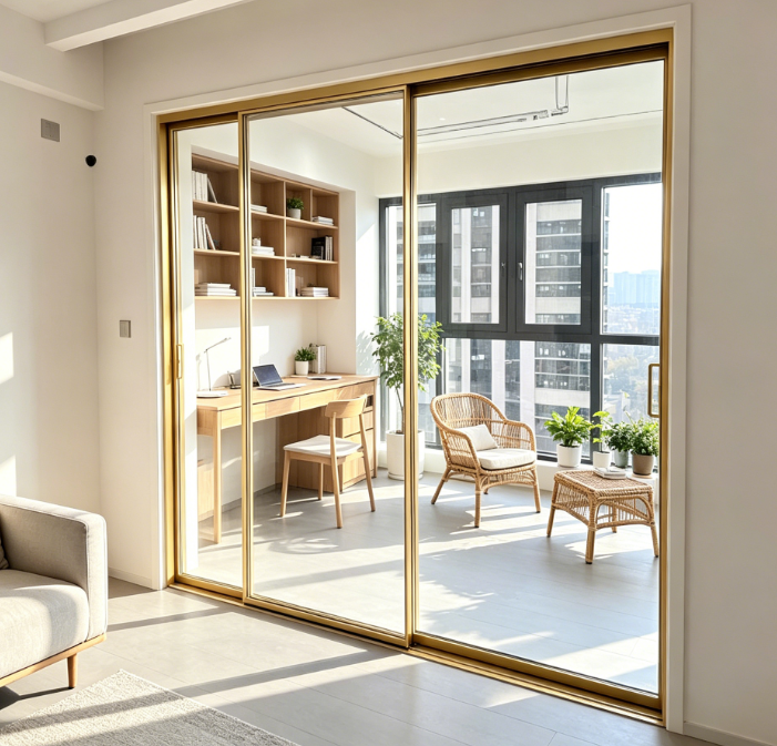 Custom Narrow Frame Aluminum Sliding Door System, Interior Soundproof Door, Home &amp; Project Bulk Customization