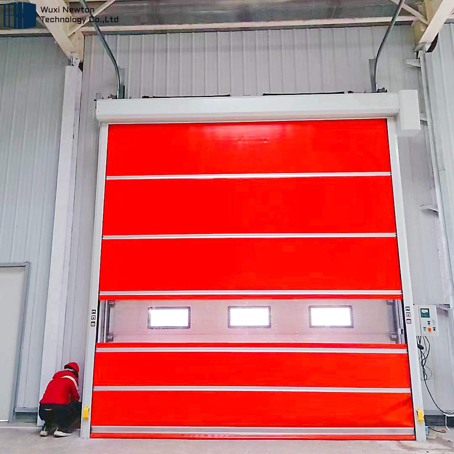 High Quality Industrial Transparent Automatic Steel Frame PVC Curtain High Speed Roll-Up Door