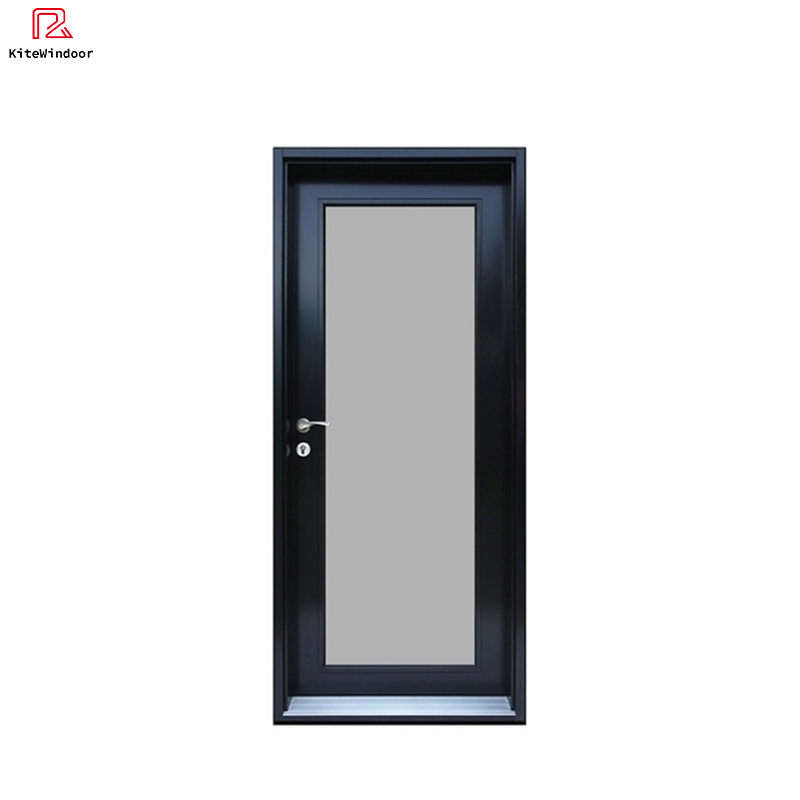 Customized Exterior Entrance Doors Aluminium Casement Door Double Tempered Glass Aluminum Alloy Energy Efficient Glass Door