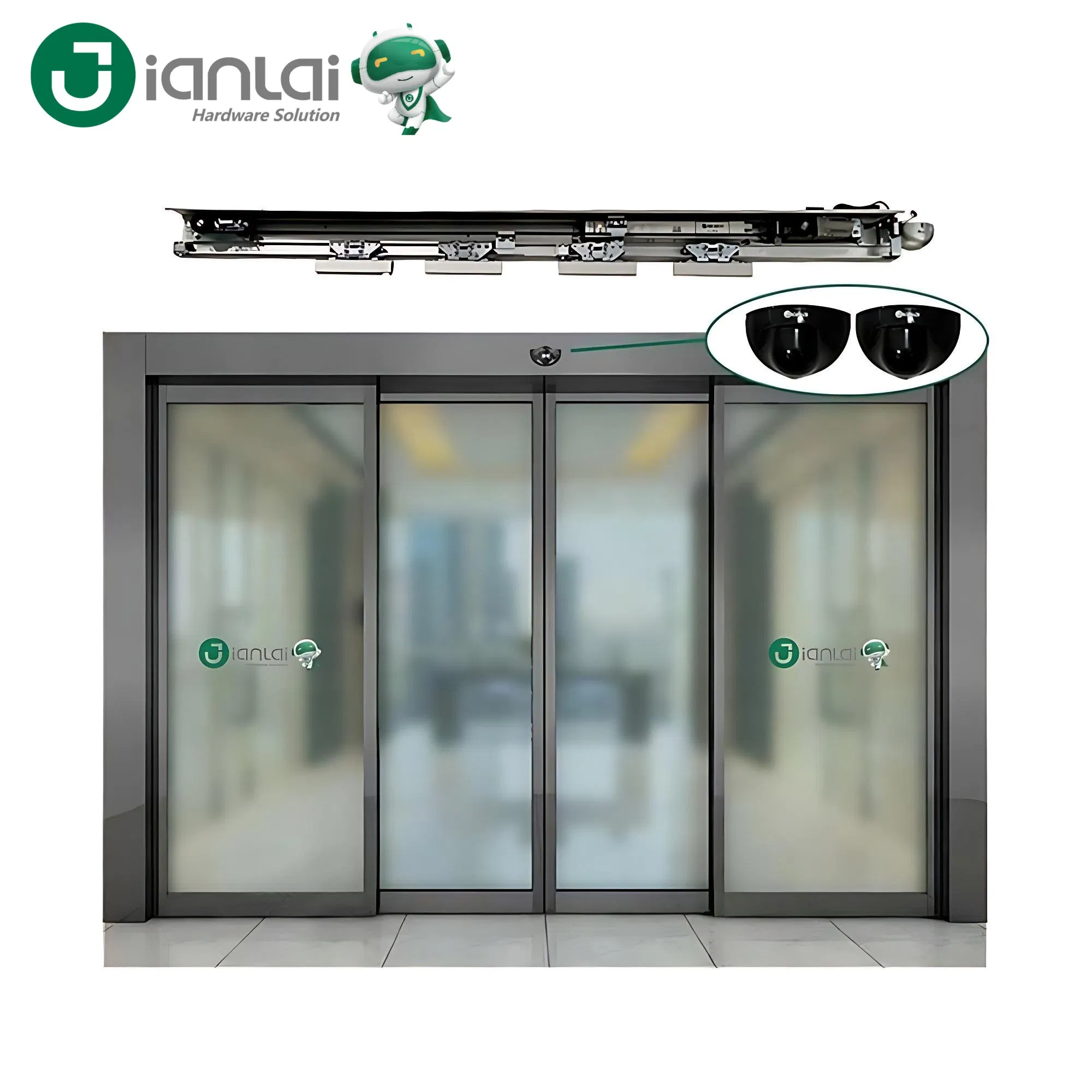 Office Remote Control Glass Door Closer Entrance Automatic Sliding Sensor Door System