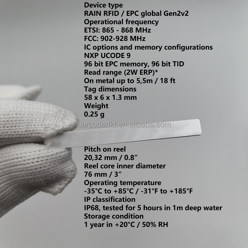 Dual Band Waterproof Anti-Metal ISO QR Code Access Control Cards for Warehouse Shelves ETSI865 868 MHz FCC902-928 MHz RFID