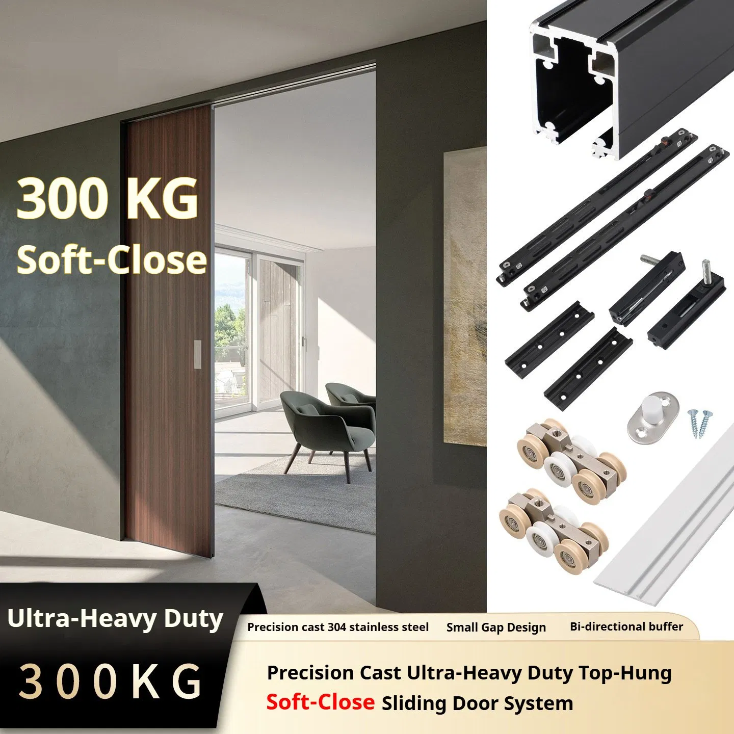 300kg Ultra Heavy Duty Commercial and Industrial Sliding Door System