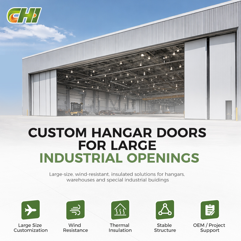 CHI Modern Waterproof Foldable Aluminum Alloy Custom Hangar Door System for Aircraft Maintenance Buildings OEM Manufacturer