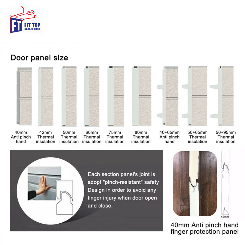 Modern Wooden-Coloured Steel Sectional Garage Door 16x7 Thermal Insulation Finished Surface for Villa Application
