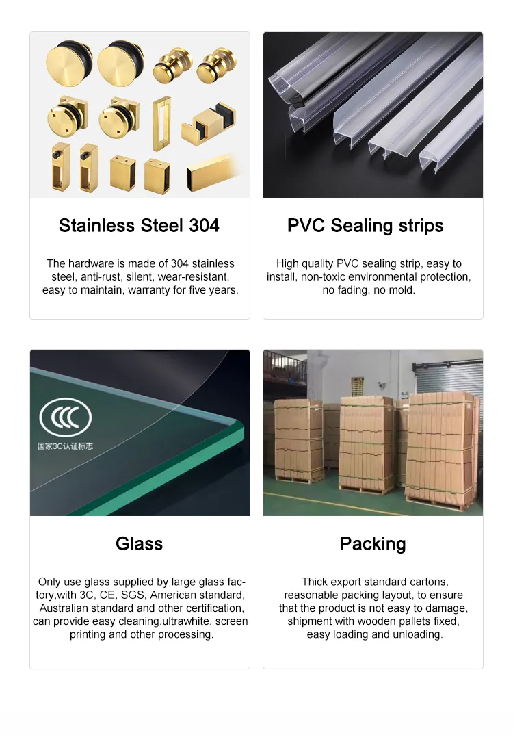 10X40mm European Style Glass Door System Stainless Steel Sliding Door Hardware Set