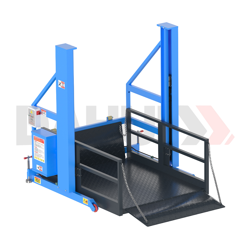 Lifting Equipment Mobile Hydraulic Cargo Lift Dock Truck Loading and Unloading Platform 2000kg Capacity 1.7m Height Carbon Steel