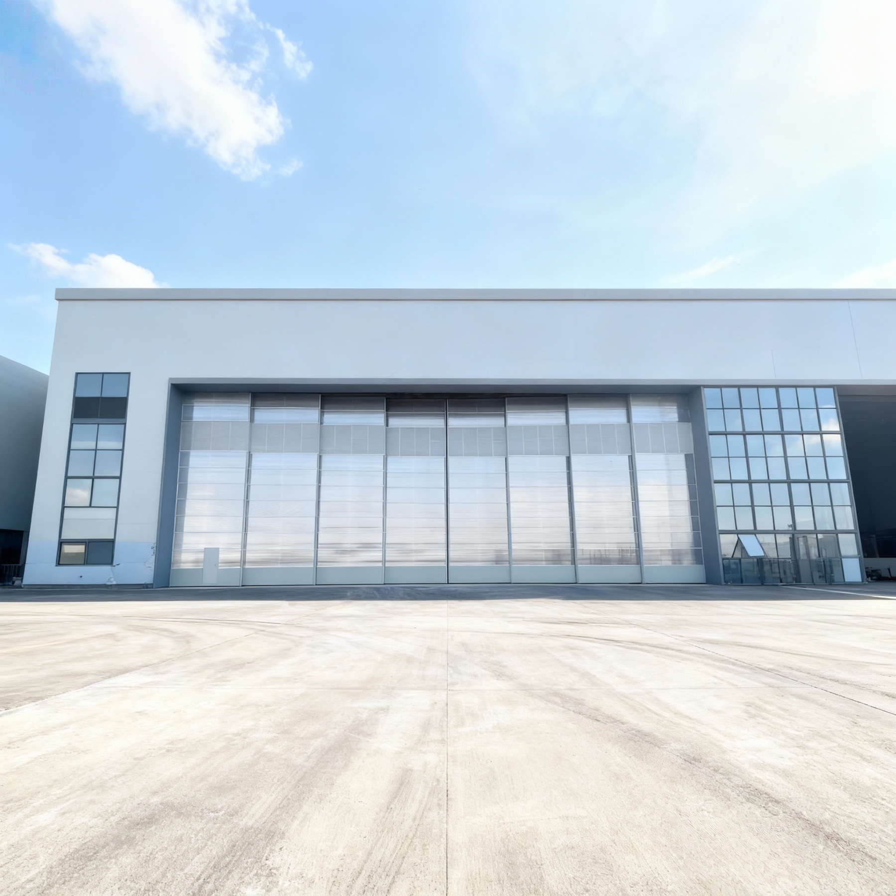 Customized Steel Framed Structure Large Transparent Horizontal Side-Sliding Hangar Door Multi-Door Free-Sliding Industrial Door