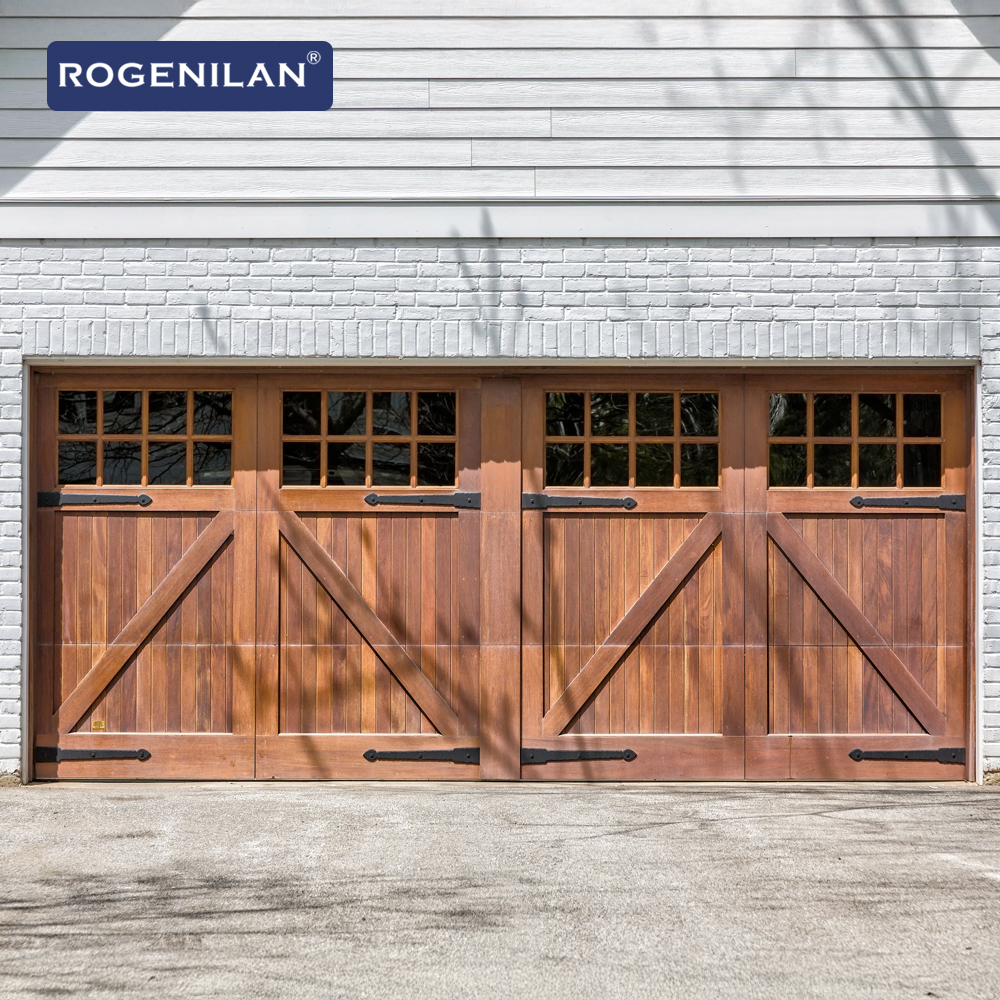 Wood Grain Aluminum Sectional Garage Door With Plexiglass Windows Automatic Sandwich Panel Overhead Garage Doors
