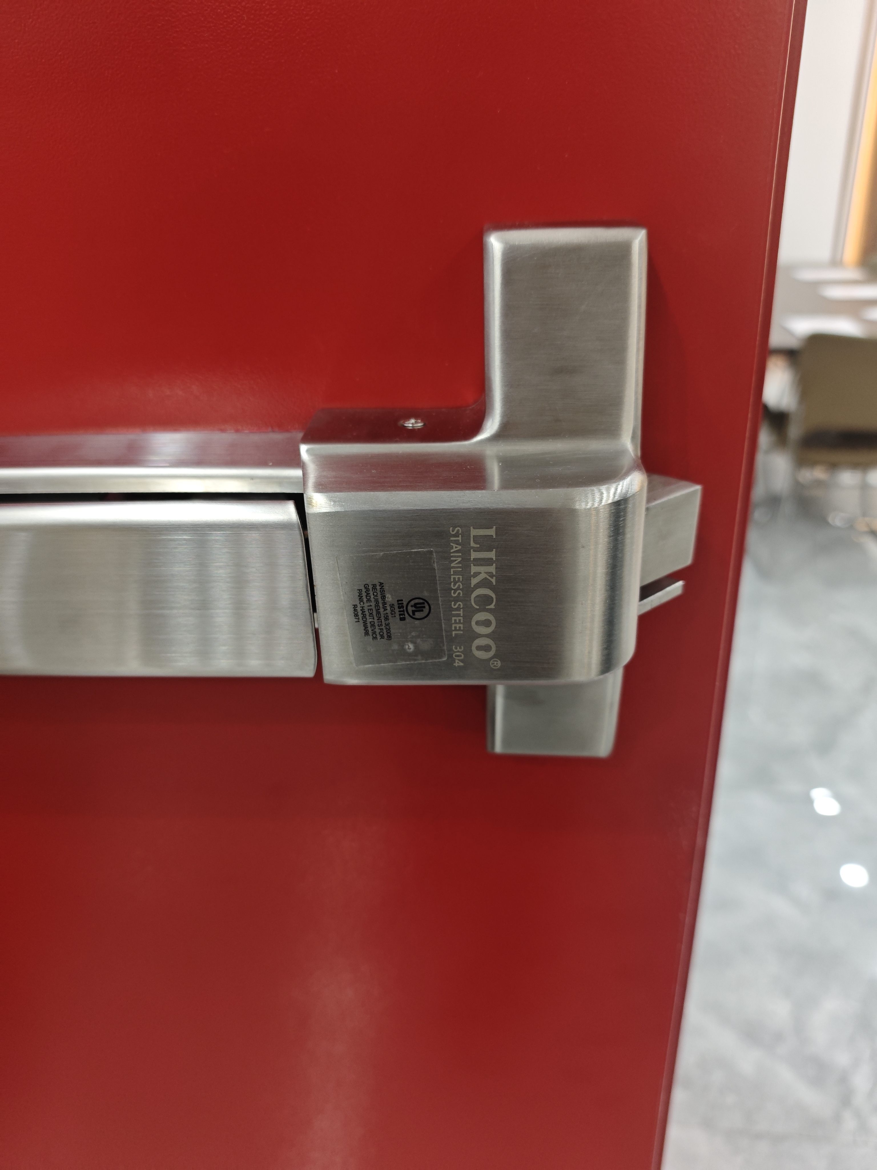 2 Hour Fire Rated Glass Door with UL List Panic Bar Hardware Hotel Fire Door Apartment Fire Rated Door for Building Project
