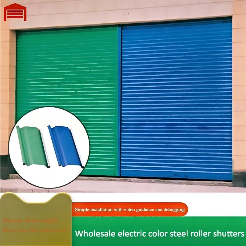 Custom Colored Steel Electric High Speed Rolling Shutter Doors Modern Finished Farmhouse Anti-Theft Galvanized Wind Resistant