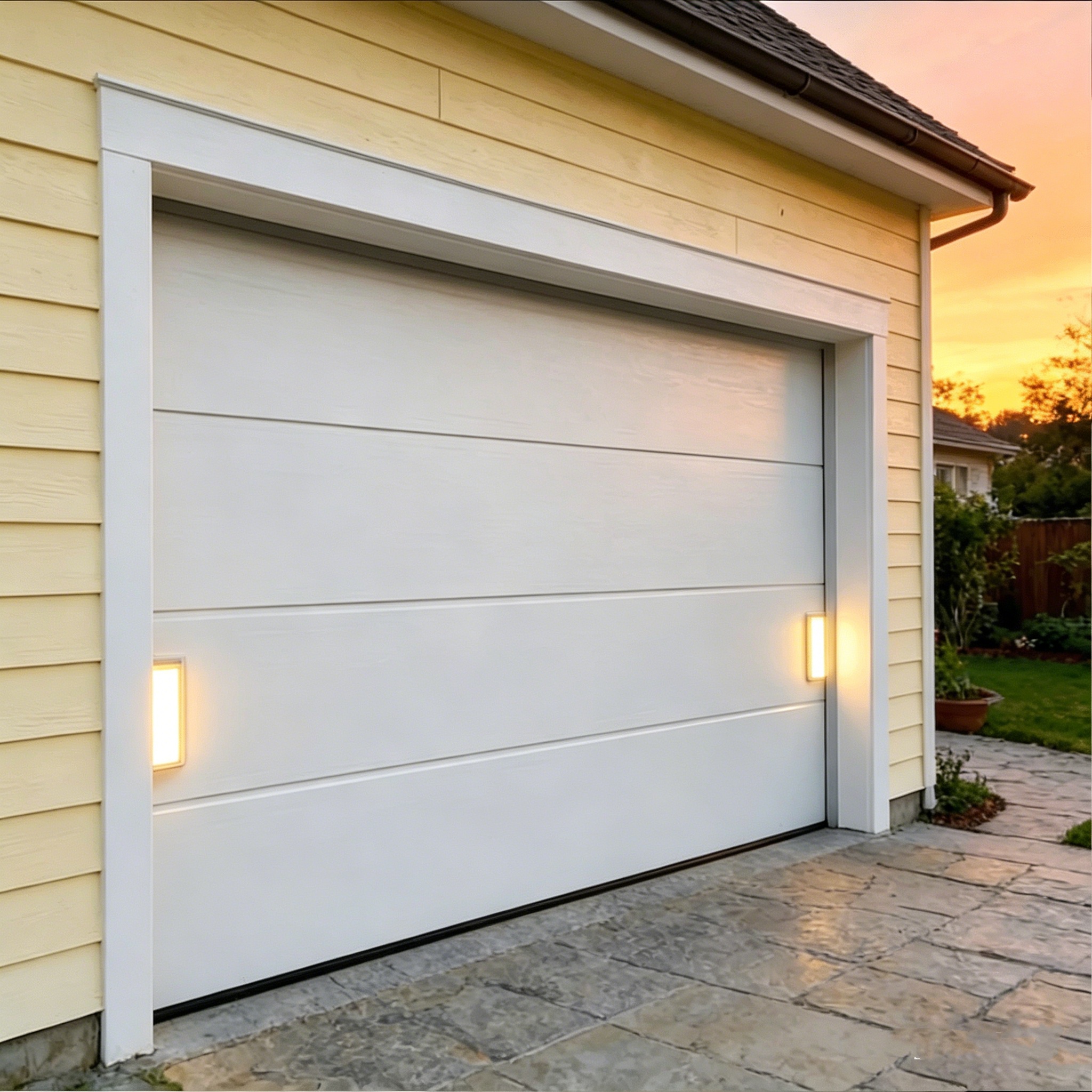 European Style Low-priced Customized High-quality Commercial Residential Hanging Segmented Sliding Garage Door