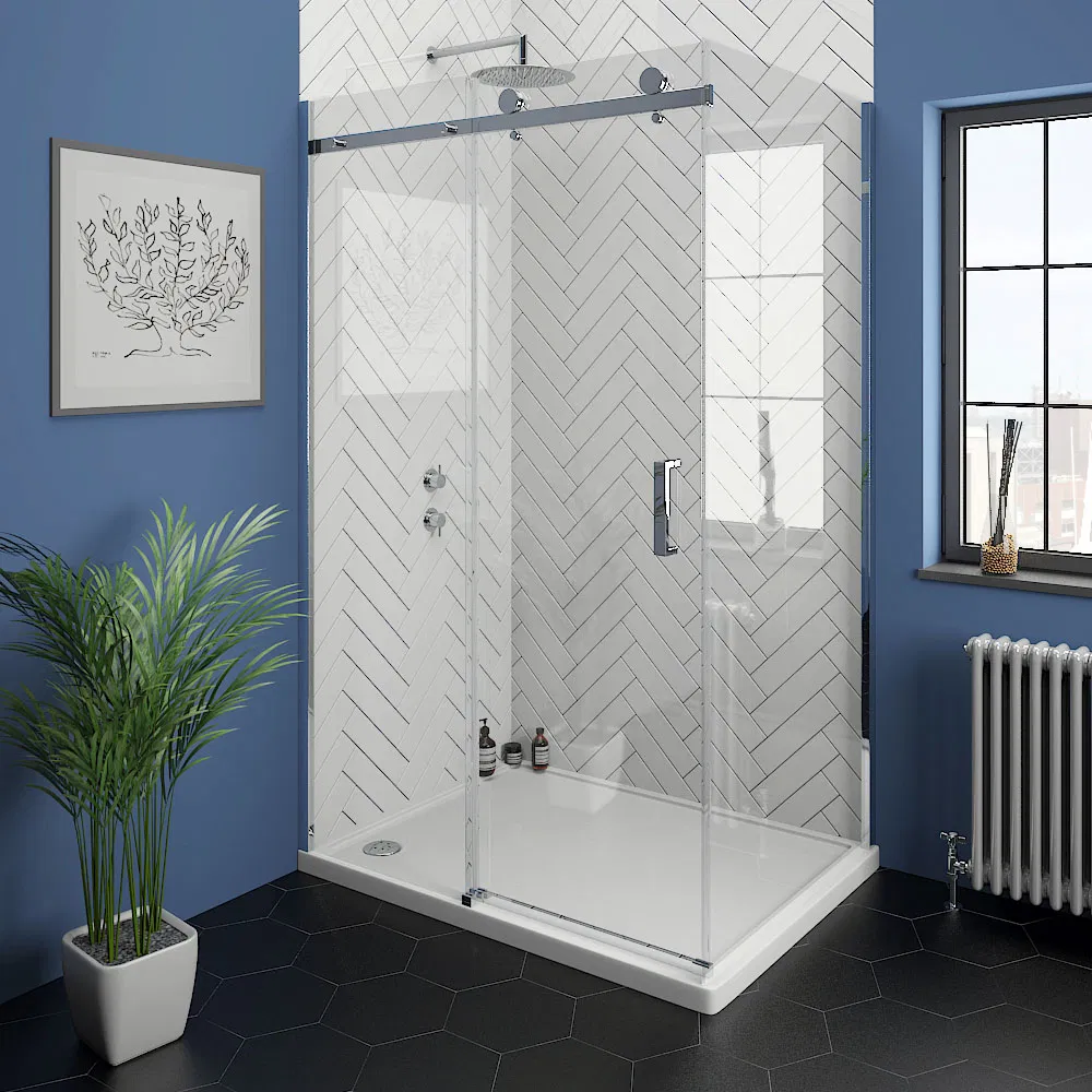 Sliding Fitting Stainless Steel Bathroom Accessories Shower Room Glass Sliding Door System Shower Sliding Door System