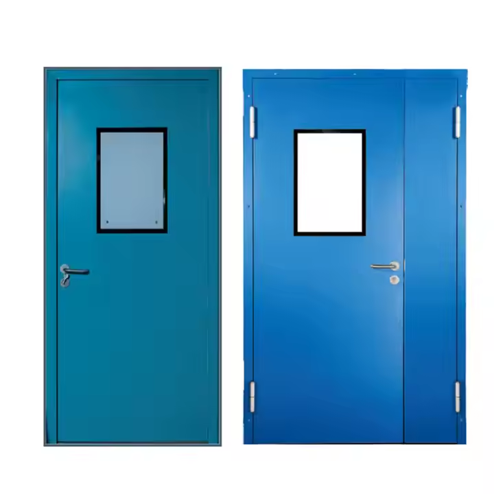 Factory Customized Fireproof Metal Door Clean Room Steel Swing Doors For Industrial Food And Hospital Modern Cleanroom Door