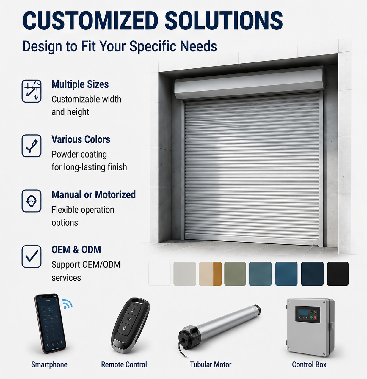 Custom Modern Aluminum Alloy Roller Shutter Door Electric Automatic Rolling Shutter Doors for Residential House Villa Entry