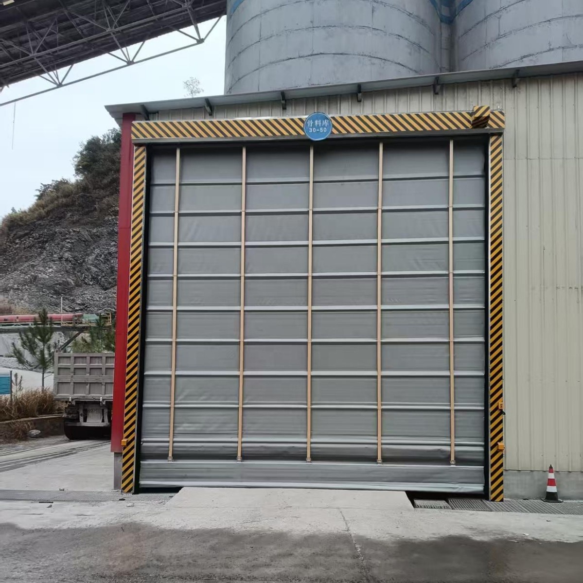 Industrial Flexible Lift Door PVC High Speed Stacking Door Automatic Overhead Hangar Warehouse Door