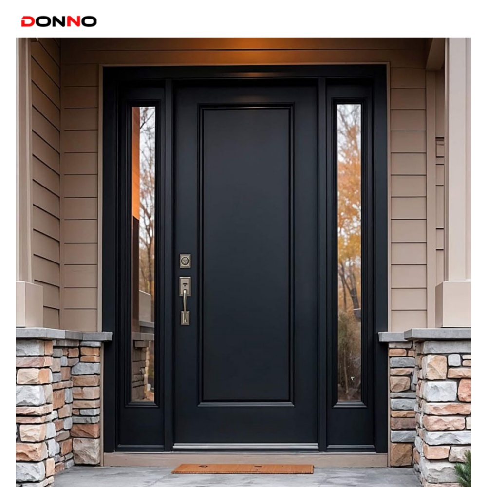 USA Standard Vintage Style Commercial Front Door Aluminum Entry Doors With Facial Recognition Smart Lock
