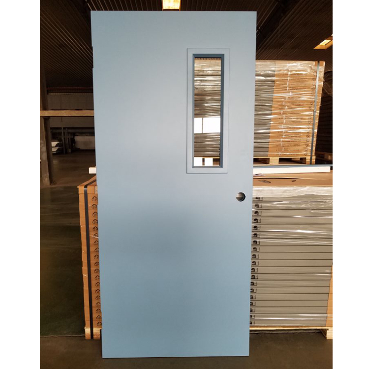 USA Standard UL WH Approve 90 Mins Fire Rated Commercial Steel Doors With Narrow Vision