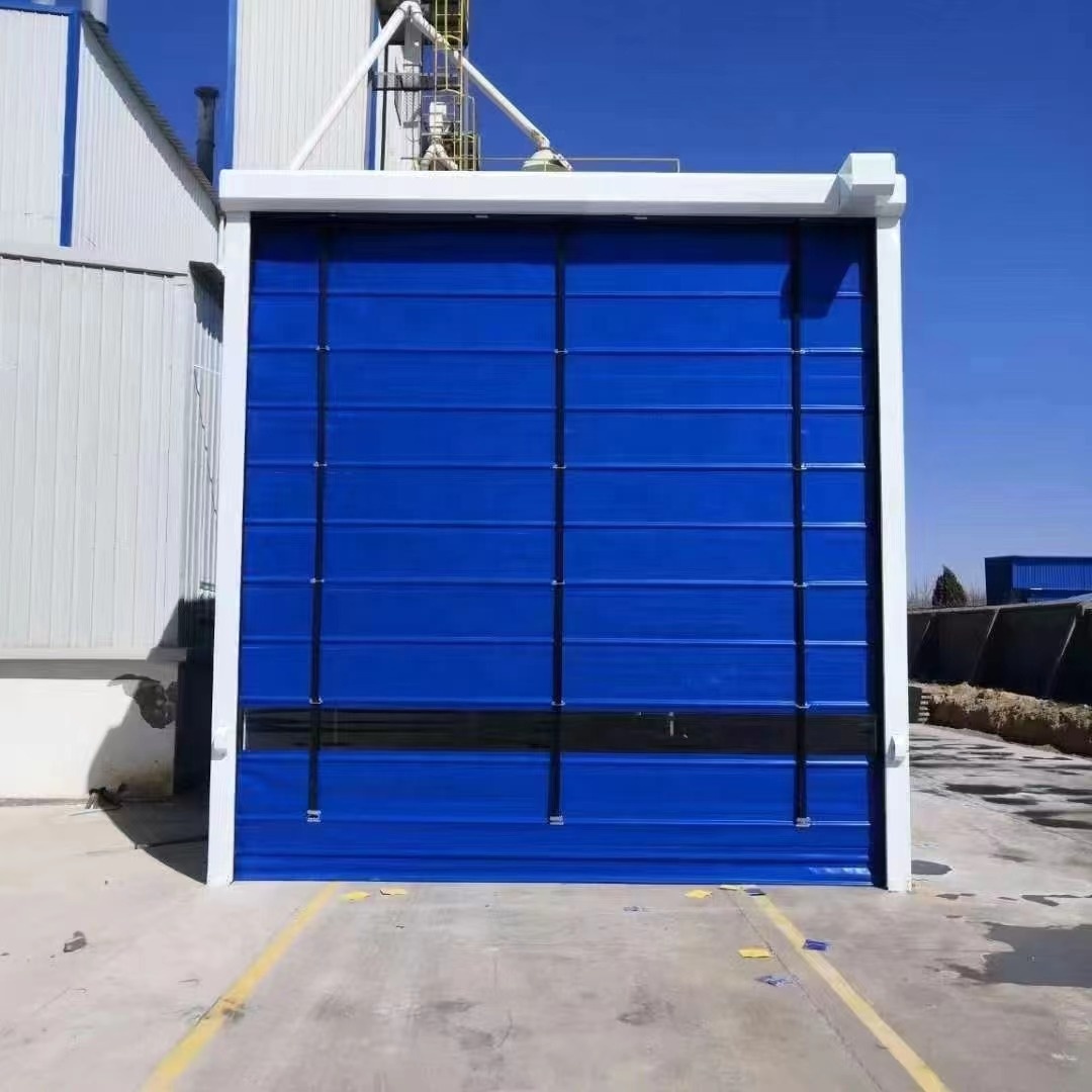 Industrial Flexible Lift Door PVC High Speed Stacking Door Automatic Overhead Hangar Warehouse Door