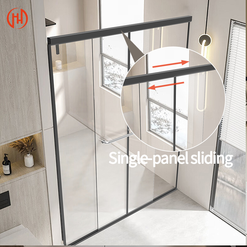 Innovative Single-Track Shower Door for Smart Bathroom Automation with Stylish Design for Chic Bathrooms