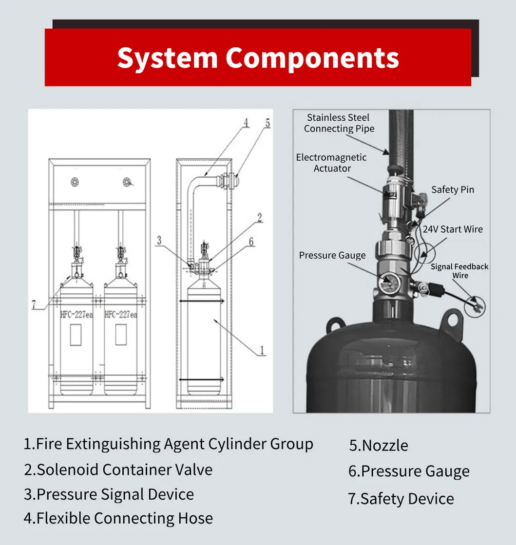 Dual Door FM200 Fire Extinguishing Cabinet System Details 6