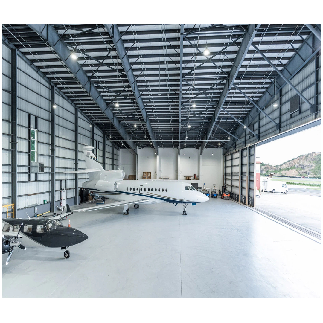 ISO Certified Supplier's Custom Aircraft Hangar with Bi-Fold Doors for Office Building &amp; Mall Construction Design
