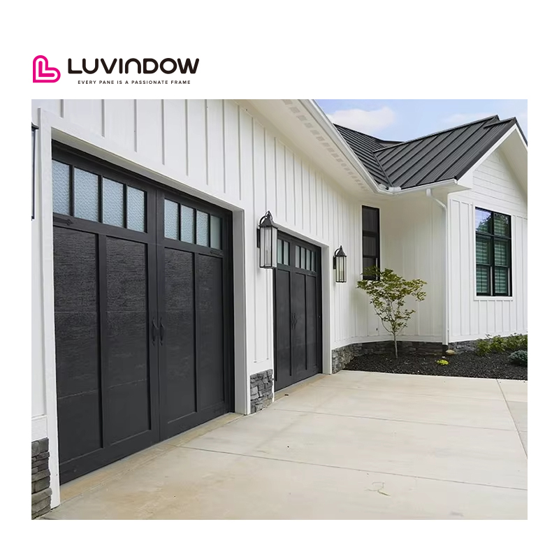 Electric Garage Door Aluminum Alloy Tempered Frosted Glass Combination Garage Door Automatic Lift Garage Door
