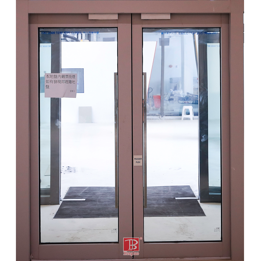 Automatic Modern Steel Reinforced Fire Glass Door Finished Surface 60-Minute Fire Prevention Rating BS476 Mall Supermarket